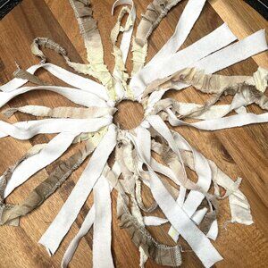 Brown Fringe Hair Tie White Mummy Costume Halloween Ponytail Cheerleader Zombie